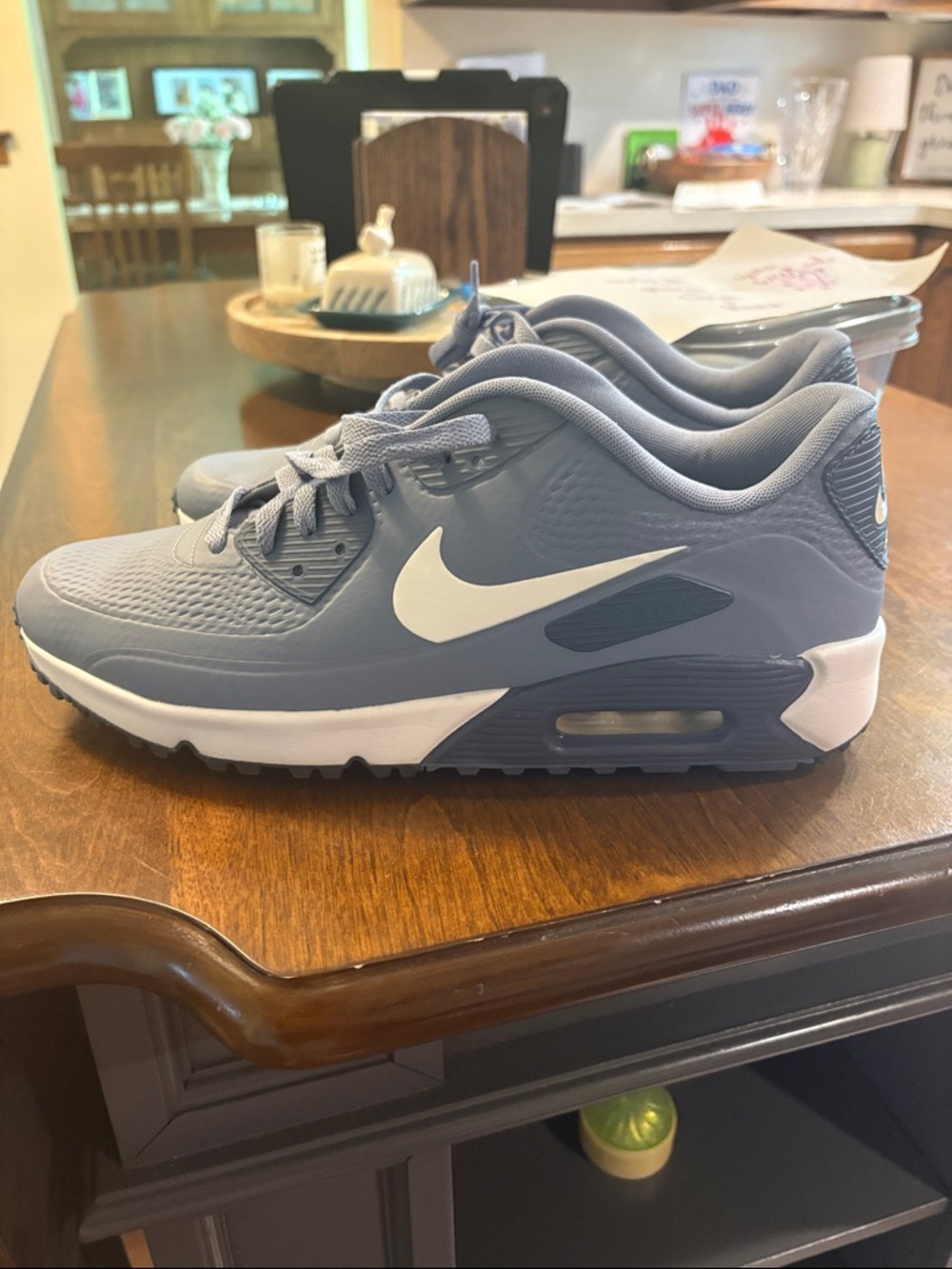 Nike Men's Air Max Athletic Shoes - Light Gray with White Swoosh